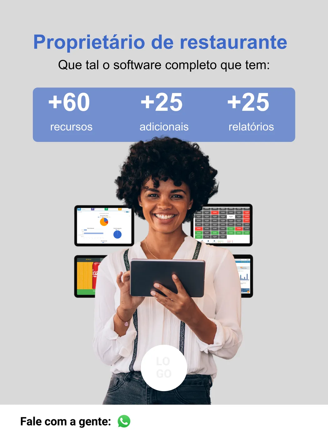 Tela e recurso do sistema em aplicação comercial