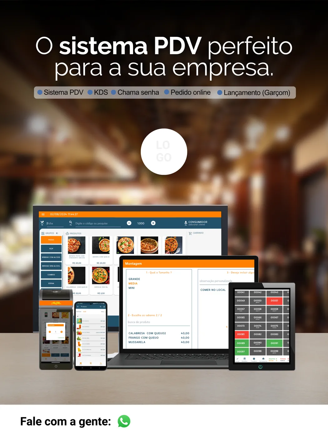 Tela e recurso do sistema em aplicação comercial